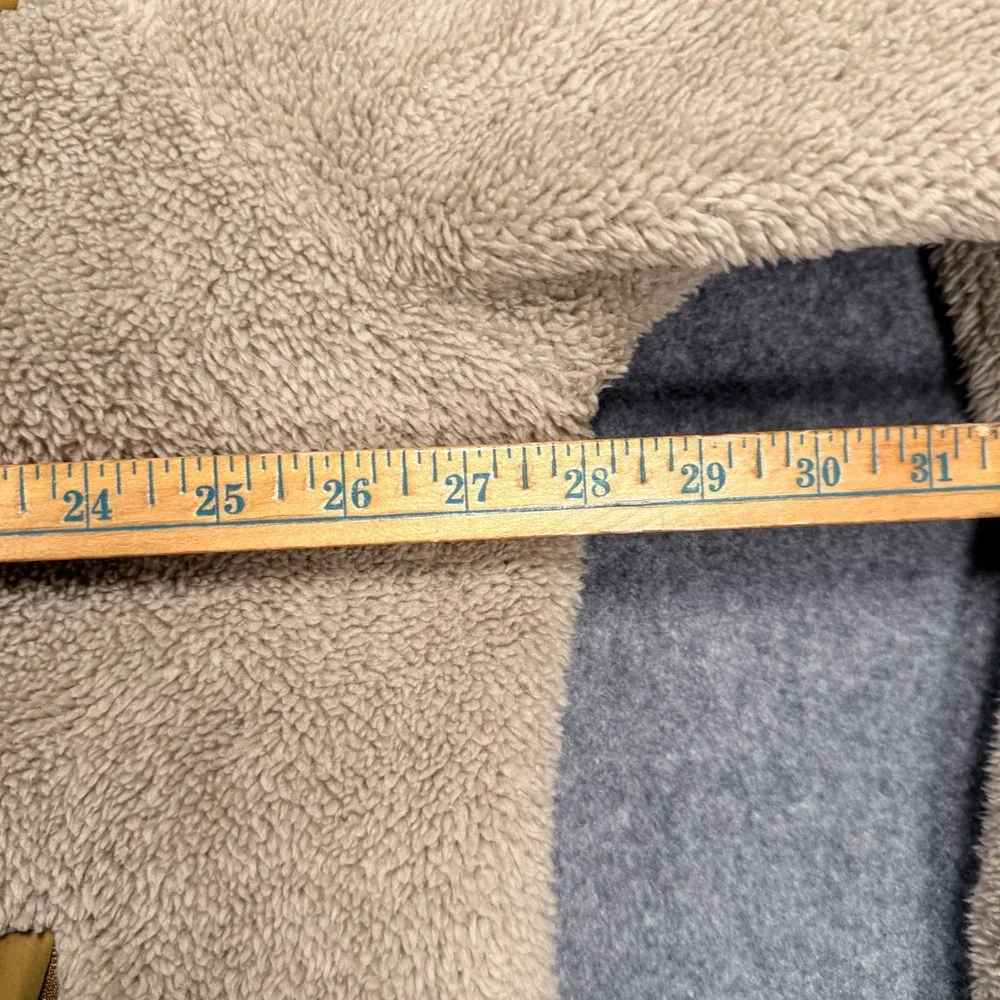 EMS Eastern Mountain Sports Mens XXL Sherpa Fleece 1/2 Zip Pullover Tan F20M1862